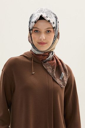 روسری قهوه ای پلی استر Setrms - کد 925658305