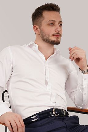 پیراهن سفید مردانه اسلیم فیت Etikmen - کد 46496740