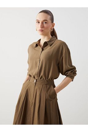 تونیک خاکی زنانه بافتنی LC Waikiki - کد 924079144