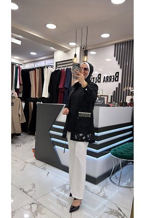ست بالاتنه و پائین تنه حجاب مشکی زنانه رگولار gaze - کد 924085751