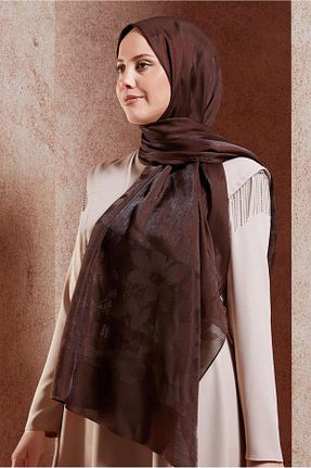 شال قهوه ای زنانه پلی استر Alvina - کد 881601656