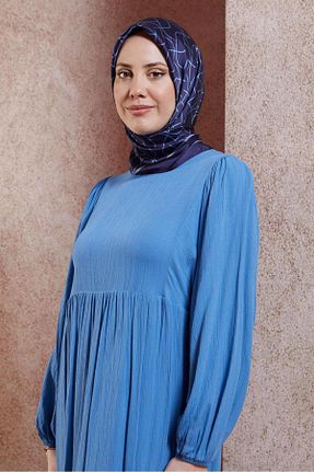 روسری سرمه ای ساتن Alvina - کد 846355908