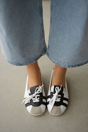 بابت سفید زنانه چرم خالص selinshoes - کد 924112772
