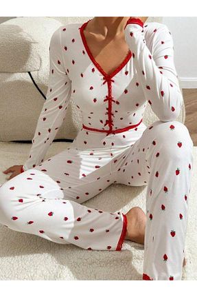 ست لباس راحتی قرمز زنانه طرح دار MH Moony Homewears - کد 924134518