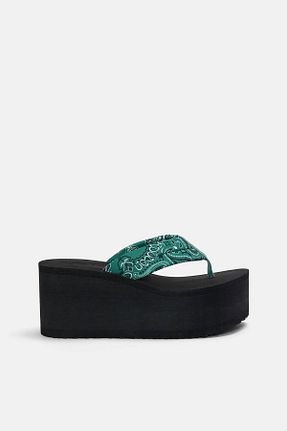 دمپائی مشکی زنانه چرم لاکی Pull & Bear - کد 924581306