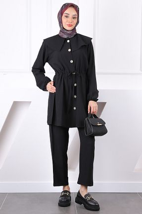 ست بالاتنه و پائین تنه حجاب مشکی زنانه رگولار İmajButik - کد 924135987