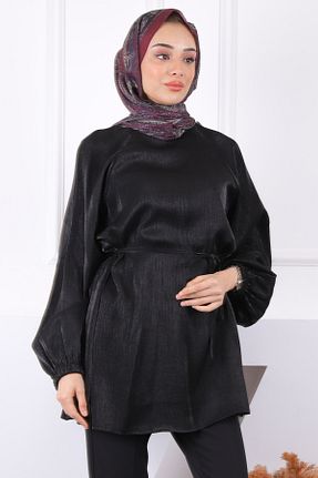 تونیک حجاب مشکی زنانه مخلوط پلی استر İmajButik - کد 924136551