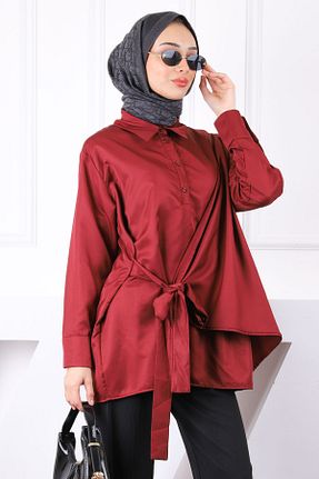 پیراهن حجاب زرشکی زنانه رگولار İmajButik - کد 924134612