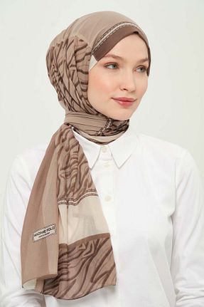 شال قهوه ای زنانه Kesik Elyaf Madame Polo - کد 925761417