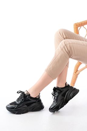 کفش اسنیکر مشکی زنانه بند دار zenalook - کد 924628279