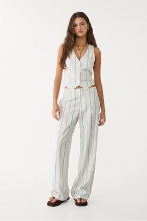 شلوار آبی زنانه ویسکون Stradivarius - کد 924177704