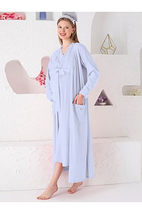 لباس شب بارداری آبی زنانه ساده JENİKA - کد 924177666