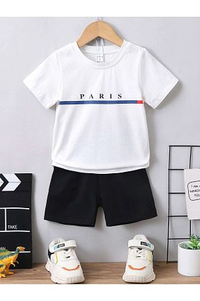 ست بالاتنه و پائین تنه سفید بچه گانه بافت CLAYES - کد 797685227