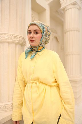 روسری آبی پنبه ای Silk Home - کد 924204961