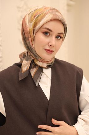 روسری طوسی پنبه ای Silk Home - کد 924204966