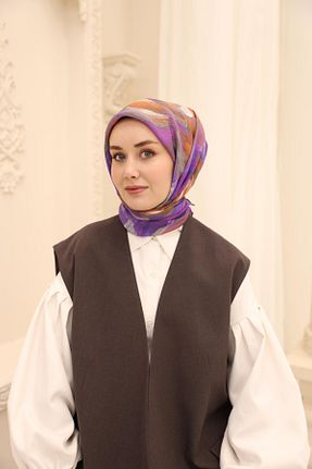 روسری بنفش پنبه ای Silk Home - کد 924640695