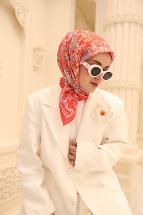 روسری قرمز پنبه ای Silk Home - کد 924204425
