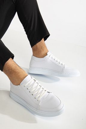کفش اسنیکر سفید مردانه چرم مصنوعی Zegeshoes - کد 921685374