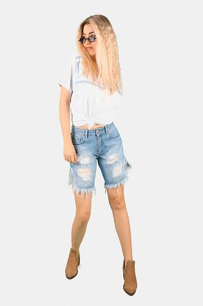 تیشرت آبی زنانه رگولار BALİNS - کد 311845670