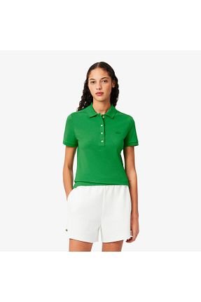 پولوشرت سبز زنانه پنبه ای Lacoste - کد 924192984