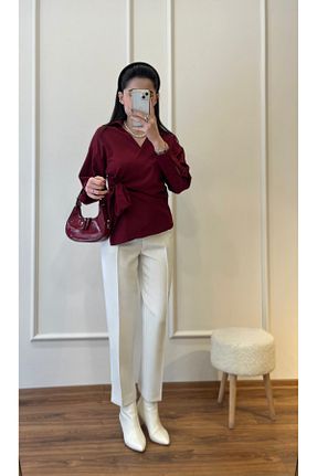 شلوار سفید زنانه پارچه Zims Butik - کد 924209438