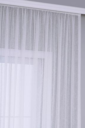 پرده توری سفید ریل دار Gauze Fabric Design - کد 924213972