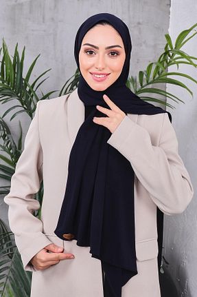 شال سرمه ای زنانه کرپ Golden Rose - کد 924212634