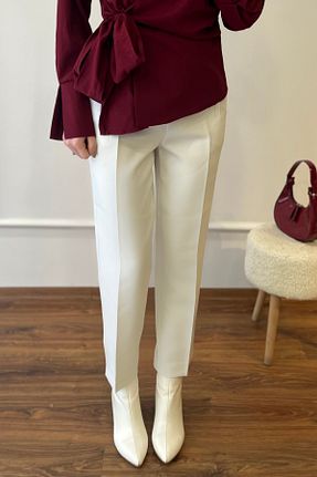 شلوار سفید زنانه پارچه Zims Butik - کد 924209438
