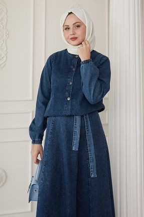 ست بالاتنه و پائین تنه حجاب آبی رگولار InStyle - کد 924222286