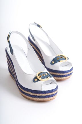 صندل آبی زنانه پاشنه پر Elile Shoes - کد 924228032