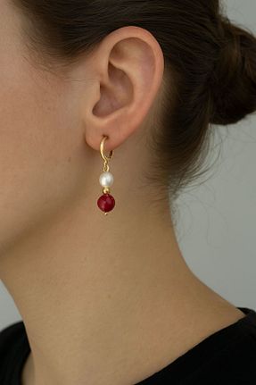 گوشواره مروارید سفید مروارید آب شیرین DURAN TAKI TASARIM - کد 773356526