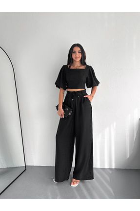 ست بالاتنه و پائین تنه مشکی زنانه بافتنی diaves - کد 924254877