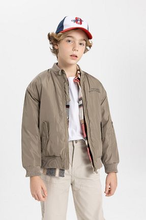 کاپشن خاکی بچه گانه Bomber Defacto - کد 809012910