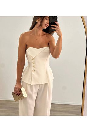 ست بالاتنه و پائین تنه نباتی زنانه بافتنی FRİYA - کد 924262555