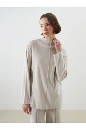 تونیک بژ زنانه بافتنی LC Waikiki - کد 924729130