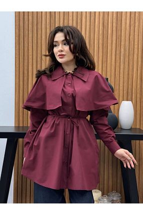 تونیک حجاب زرشکی زنانه پنبه ای cies boutique - کد 924735948