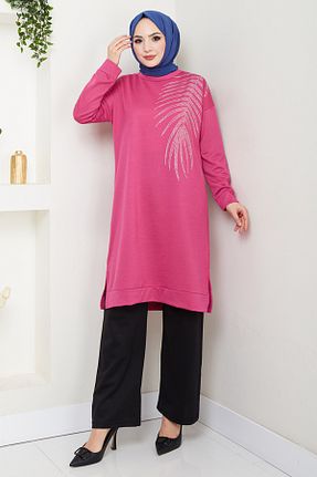 ست بالاتنه و پائین تنه صورتی زنانه بافتنی ModaMerve - کد 924747314