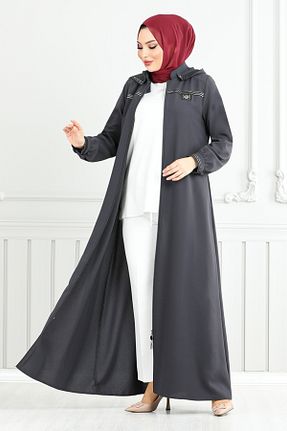 کلاه و ابایا طوسی زنانه بافتنی ModaMerve - کد 924286639