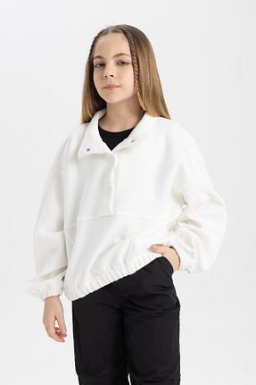 سوئیشرت سفید بچه گانه ساده Defacto - کد 808485638