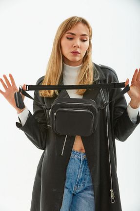کیف دوشی مشکی زنانه پارچه ای Shaka - کد 64481817