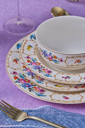 سرویس غذاخوری طوسی 6 نفره Karaca - کد 924313166