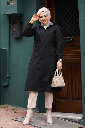 ترنچکت حجاب مشکی زنانه بدون آستر ALNİSS COLLECTİON - کد 786103948