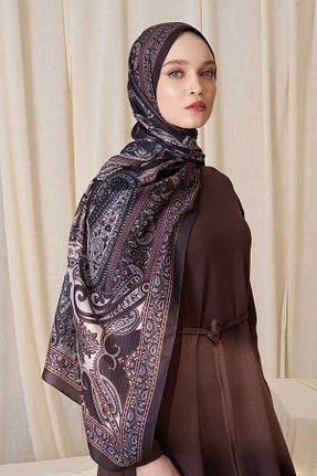 شال قهوه ای زنانه پنبه ای Madame Polo - کد 924315574