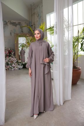 لباس حجاب قهوه ای زنانه رگولار H HİJAB CENTER - کد 924316640