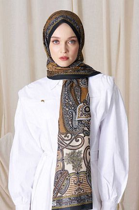 شال زرد زنانه پنبه ای Madame Polo - کد 924316739