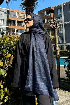 شال سرمه ای زنانه پلی استر Madame Polo - کد 924316034
