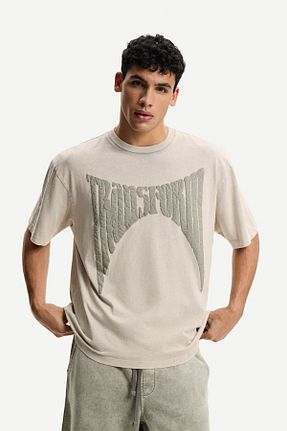 تیشرت طوسی مردانه Relaxed Bershka - کد 924331343