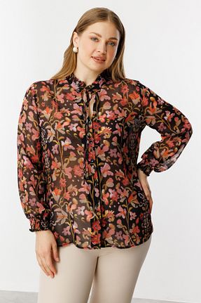 بلوز سایز بزرگ مشکی زنانه Straight Mi Pret a Porter - کد 924338041
