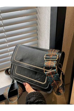 کیف دوشی مشکی زنانه چرم مصنوعی HAPBUY - کد 850807926