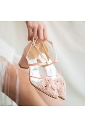کفش مجلسی صورتی زنانه پاشنه ضخیم EYLÜL SHOES 35 - کد 924340362